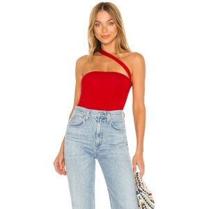 Revolve / Superdown - Rony Asymmetrical Bodysuit in Red